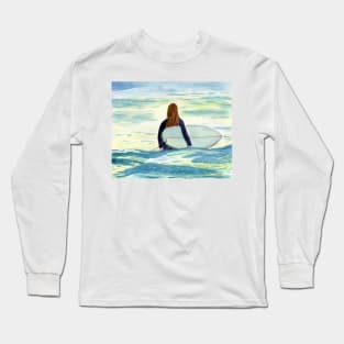 Surfer Girl in Sunlight Long Sleeve T-Shirt